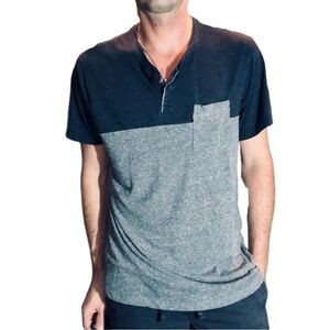 LEVI'S Mens Two-Tone Gray Short Sleeve Casual Ombre T-Shirt Size Large